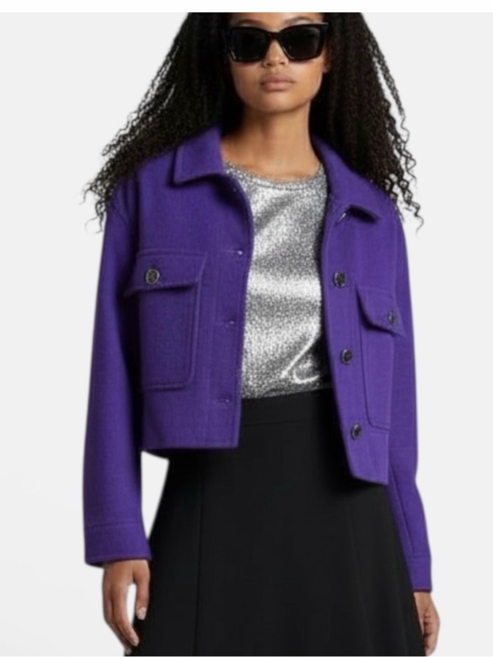 House of Harlow 1960 Vibrant Purple Cropped Jacket